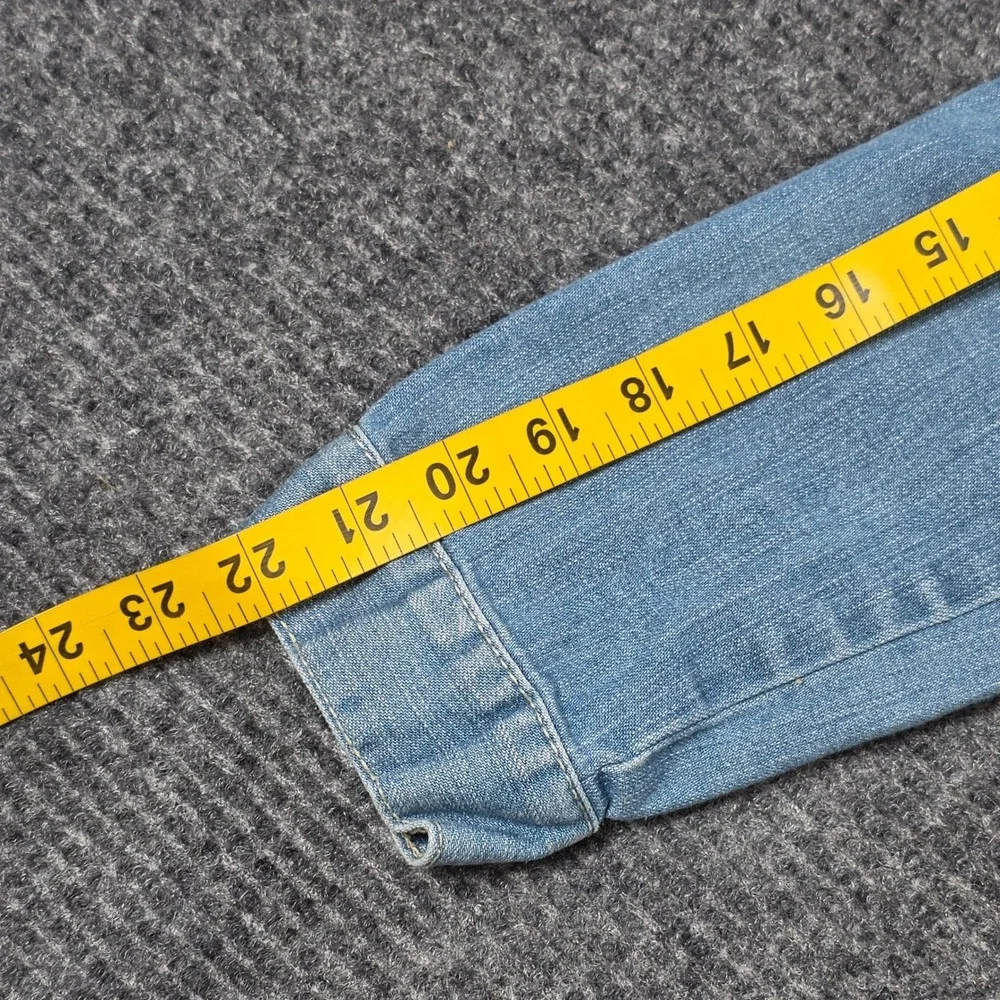 Gap Denim Trucker Jacket Girl's Size XXL Blue Light Wash Button Front Stretch